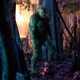 Swamp Thing coming across a dead body.